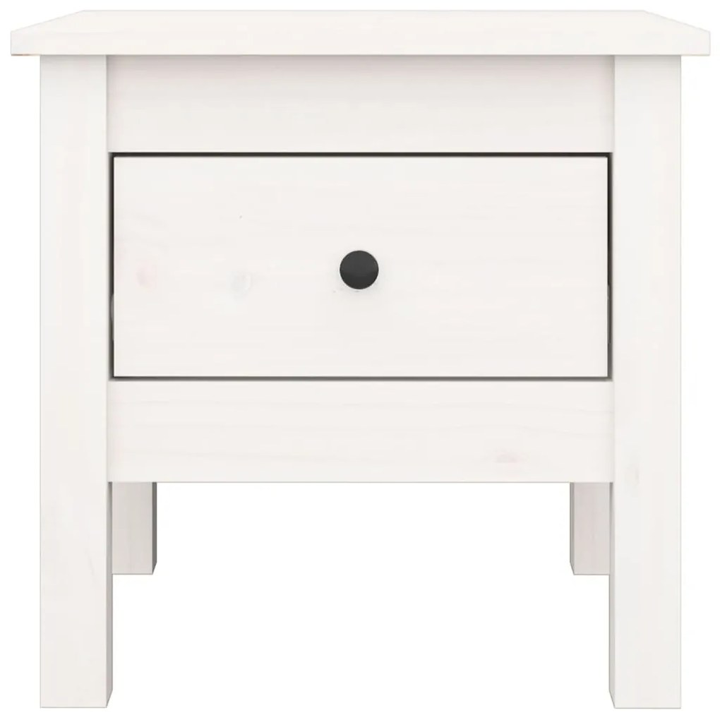 vidaXL Βοηθητικό Τραπέζι Λευκό 40 x 40 x 39 εκ. από Μασίφ Ξύλο Πεύκου