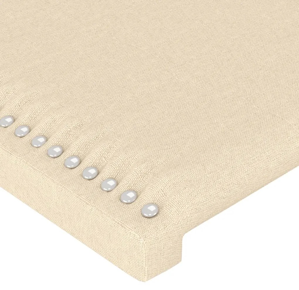 Κεφαλάρι Κρεβατιού LED Κρεμ 93x16x118/128εκ. Υφασμάτινο - Κρεμ