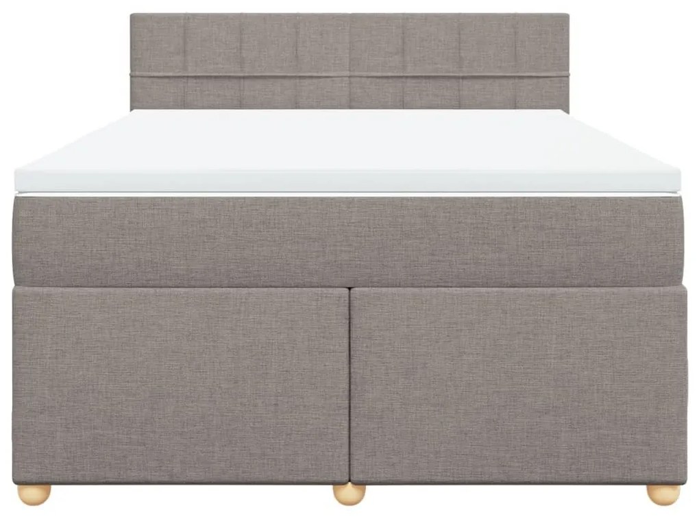 Κρεβάτι Boxspring με Στρώμα Taupe 140x200 εκ. Υφασμάτινο - Μπεζ-Γκρι