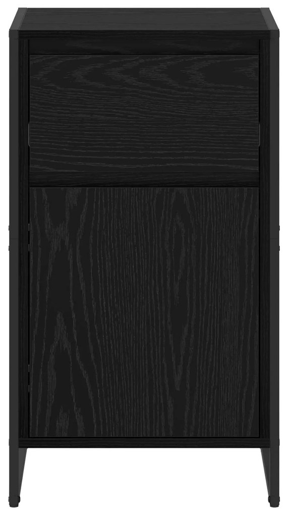 vidaXL Πλαϊνό γραφείο με συρτάρι Μαύρη Οξυά 81 x 36 x 150.5 εκ.