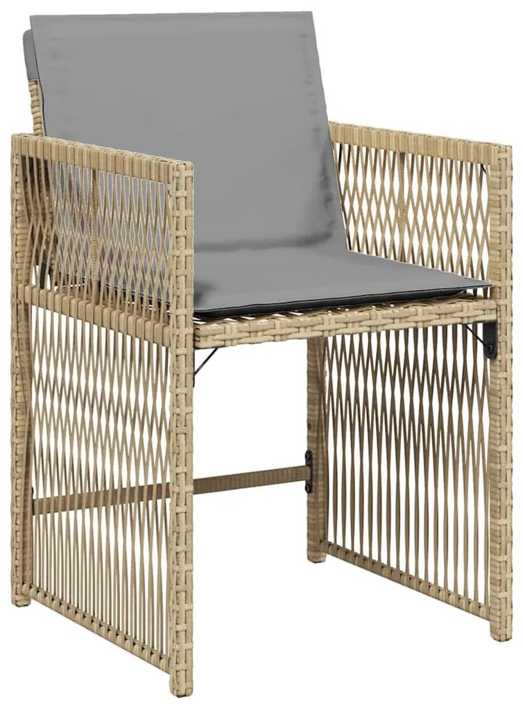 vidaXL Σέτ φαγητού για κήπο 5 pcs Μπεζ συνθετικό ρατάν