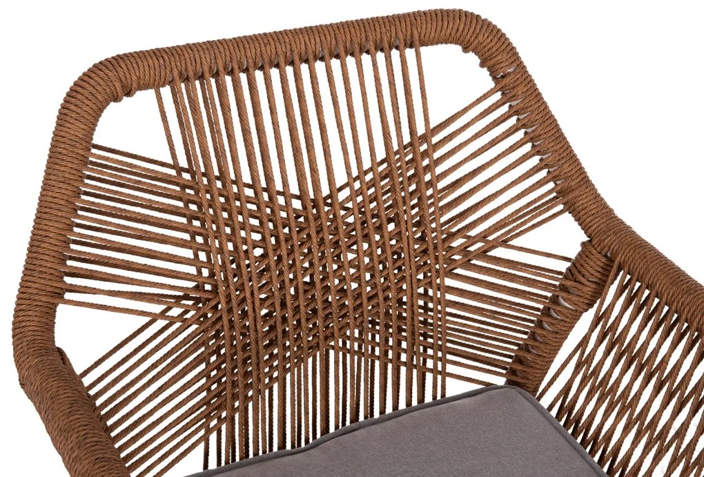 Καρέκλα - Πολυθρόνα TOPIN C6048.11 Αλουμίνιο Λευκό - Ρ.Ε. Rattan Μπέζ 59x63x81Υ εκ. 59x63x81 εκ.