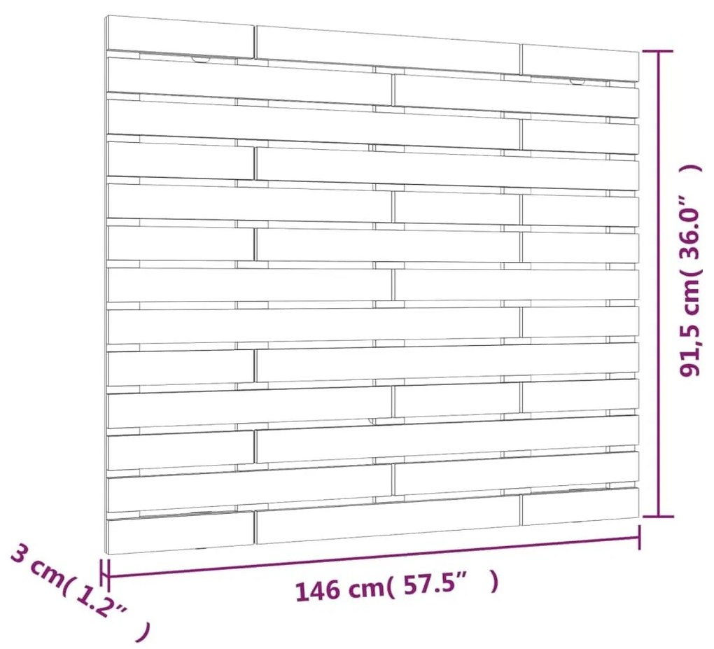 Κεφαλάρι Τοίχου Μελί 146x3x91,5 εκ. από Μασίφ Ξύλο Πεύκου - Καφέ