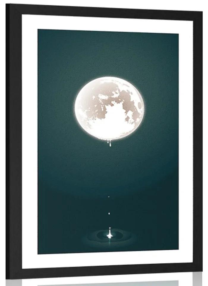 Αφίσα με παρπαστού Μαγευτικό φεγγάρι - 30x45 silver