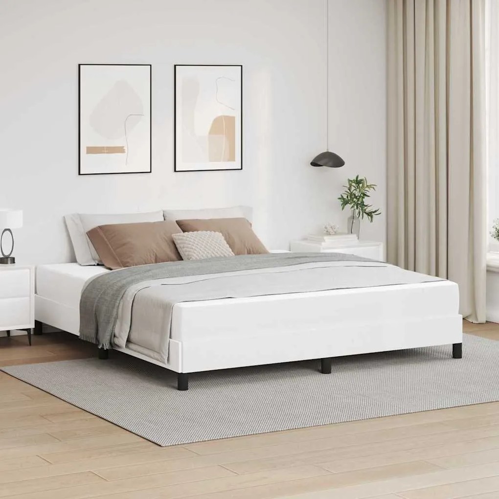 vidaXL Κρεβάτι Άλλο Καθαρό Λευκό 180 x 200 cm Τεχνητό δέρμα