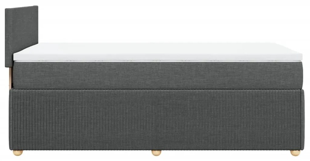 ΚΡΕΒΑΤΙ BOXSPRING ΜΕ ΣΤΡΩΜΑ ΣΚΟΥΡΟ ΓΚΡΙ 90X190 ΕΚ. ΥΦΑΣΜΑΤΙΝΟ 3289605