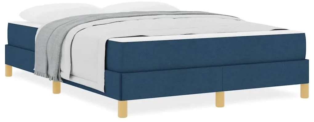 vidaXL Κρεβάτι με ελατήρια Μπλε, Καφέ 140 x 190 cm