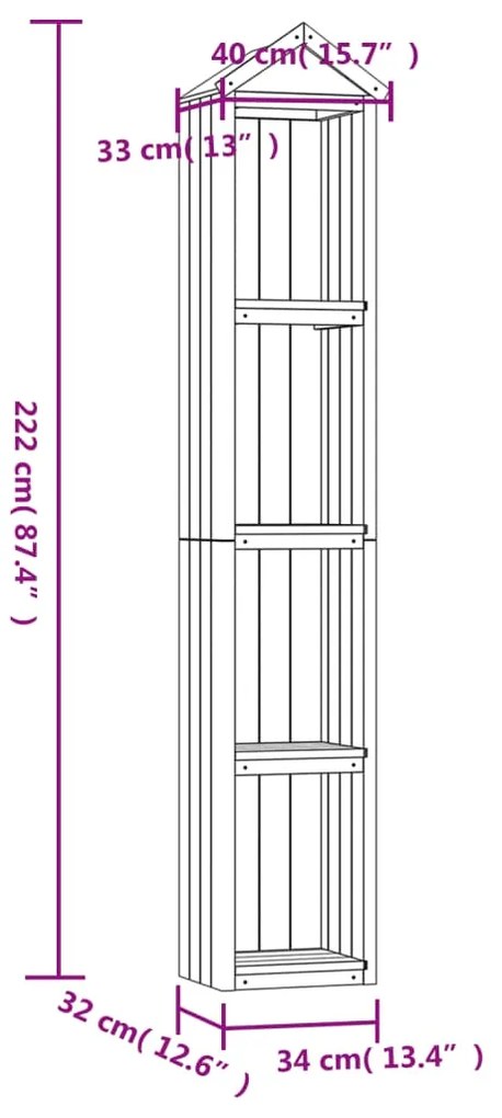 ΑΠΟΘΗΚΗ ΕΡΓΑΛΕΙΩΝ ΚΗΠΟΥ 40X33X222 ΕΚ. ΕΜΠΟΤΙΣΜΕΝΟ ΞΥΛΟ ΠΕΥΚΟΥ 318189