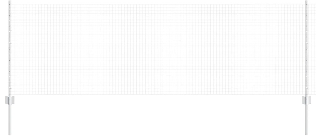 vidaXL Γαλβανισμένος συρματόφρακας με 5 U Posts Ασημί 0.8x10 μ Ατσάλι