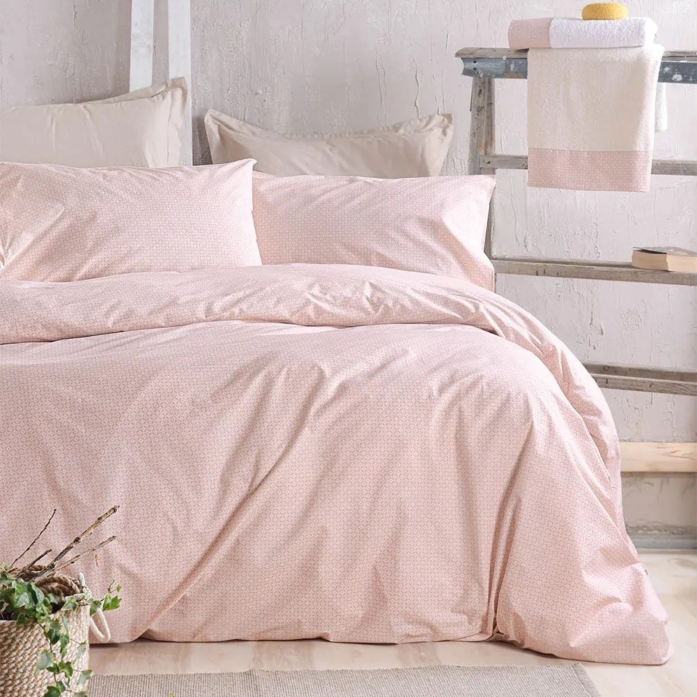 Σεντόνια Sinclair Με Λάστιχο (Σετ 3τμχ) Pink Ρυθμός Ημίδιπλο 160x260cm Cotton-Polyester