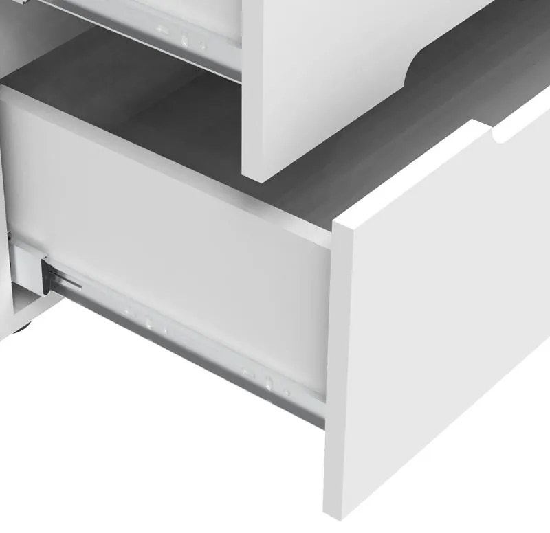 Συρταριέρα Afina mdf-μελαμίνη σε λευκή glossy απόχρωση 90x44x101 εκ. 90x43x101 εκ.