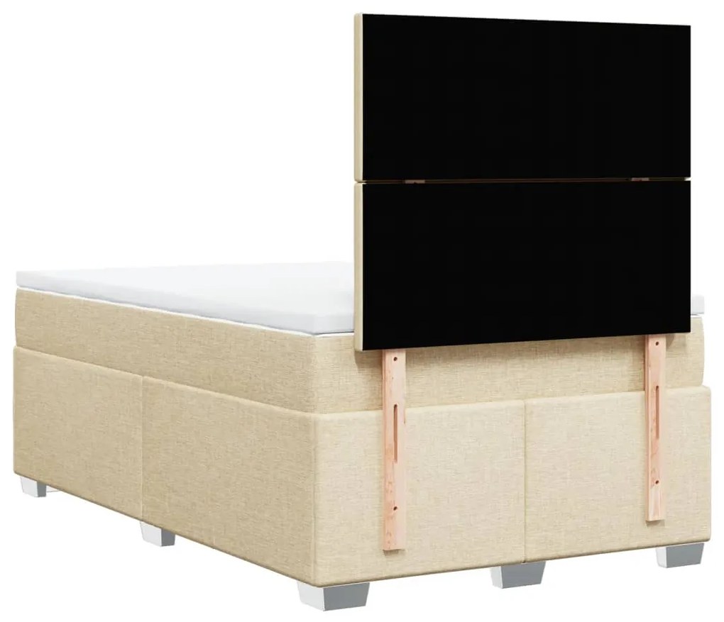 ΚΡΕΒΑΤΙ BOXSPRING ΜΕ ΣΤΡΩΜΑ ΚΡΕΜ 120X200 ΕΚ. ΥΦΑΣΜΑΤΙΝΟ 3290453