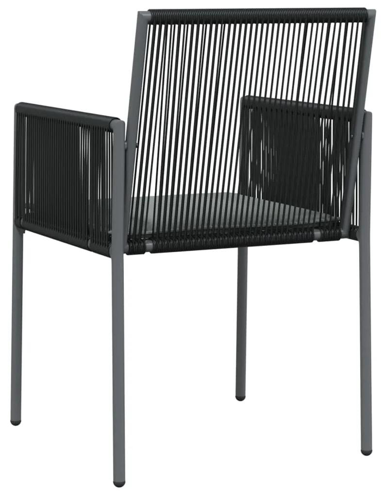 vidaXL Καρέκλες Κήπου 2 τεμ. Μαύρες 54x60,5x83,5 εκ Συνθ. Ρατάν/Μαξιλ.