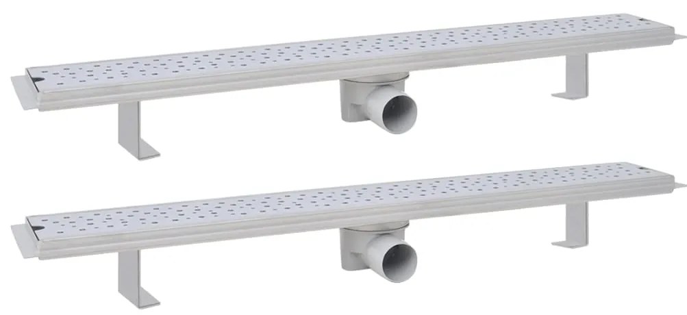 vidaXL Σιφόνια Ντουζιέρας Γραμμικά 2 τεμ. 830x140 χιλ. Ανοξείδ. Ατσάλι