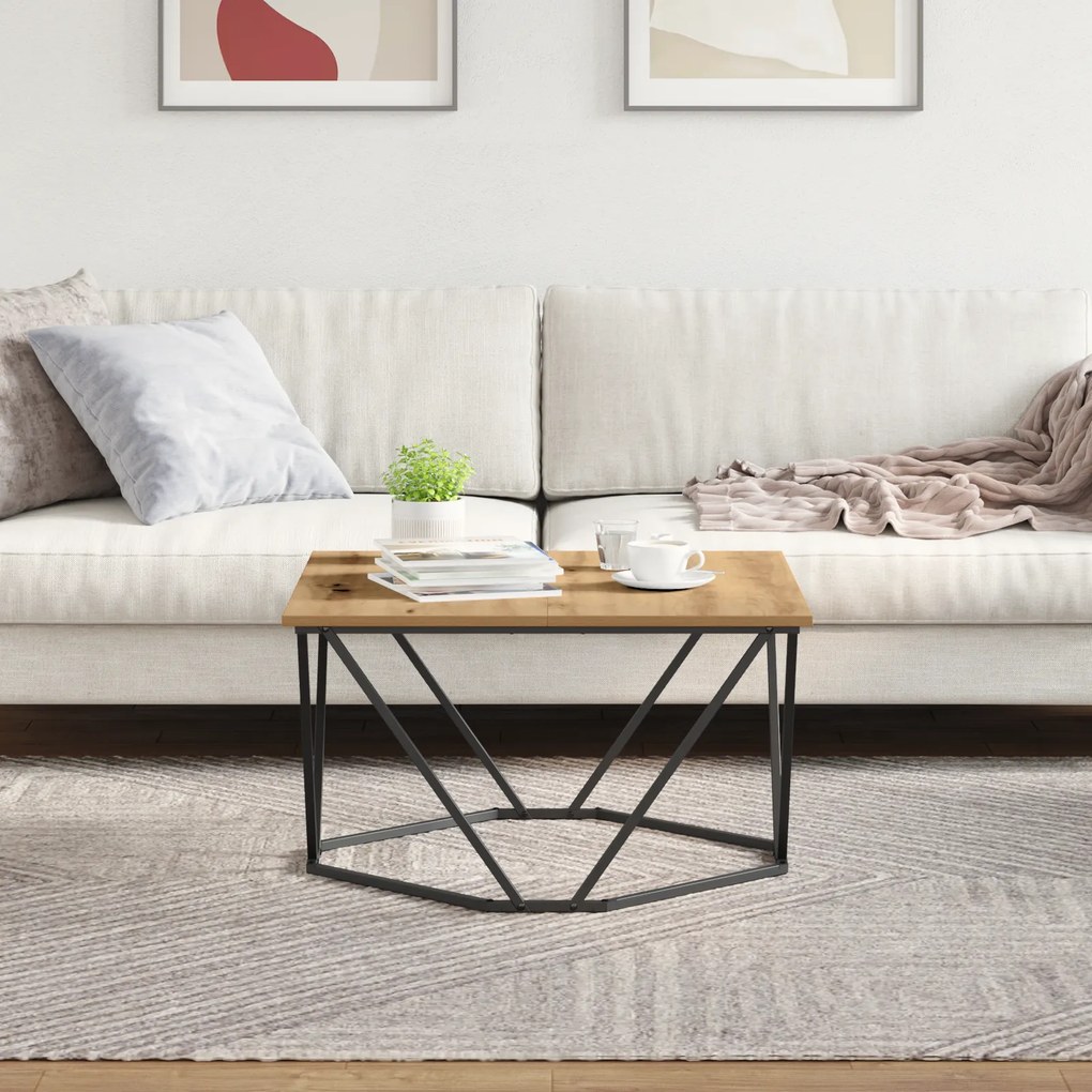 vidaXL Τραπεζάκι καφέ Ξύλο δρυός 80x80x45 cm
