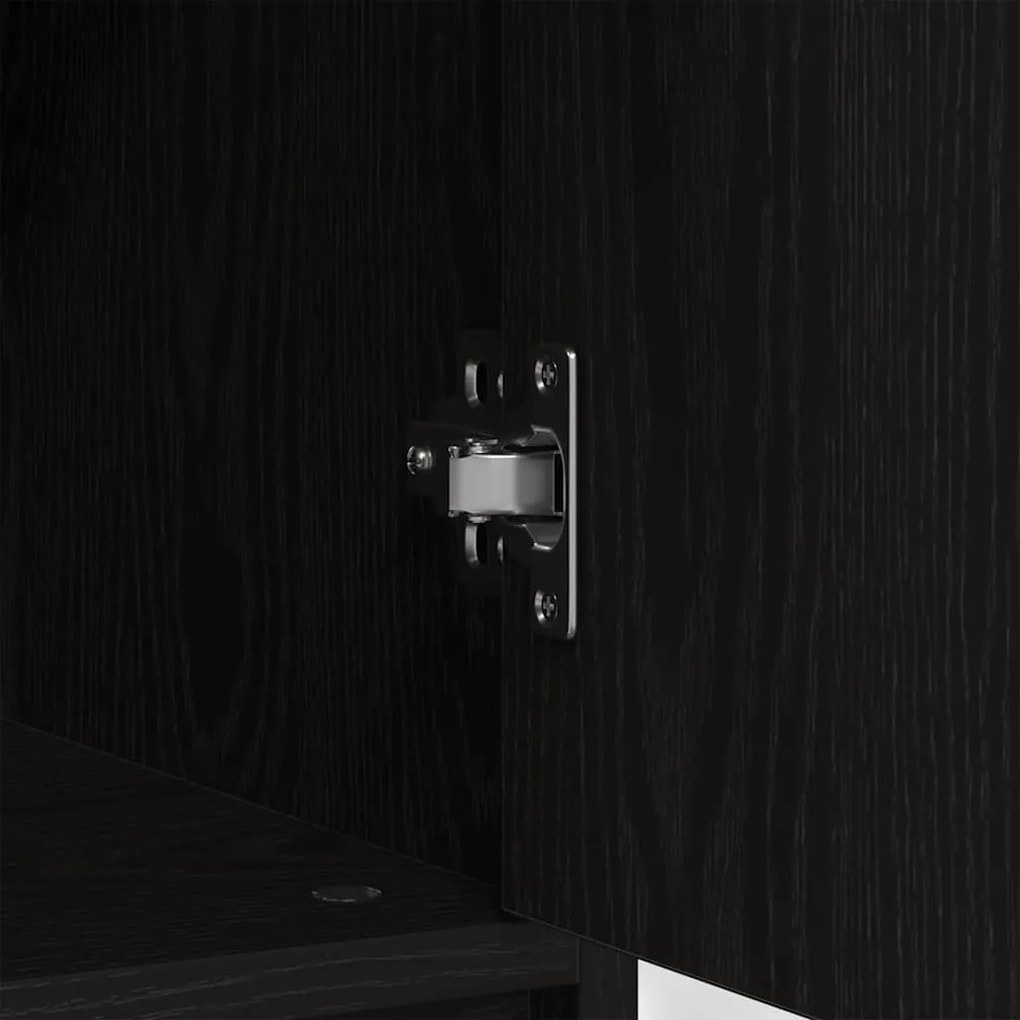 Συρταριέρα με Συρτάρια Μαύρη βελανιδιά 80x34x76 εκ. Επεξ. Ξύλο - Μαύρο