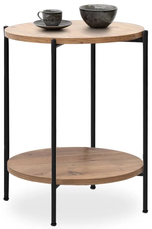 Βοηθητικό τραπεζάκι Argento Megapap χρώμα pine oak 43x43x60εκ.