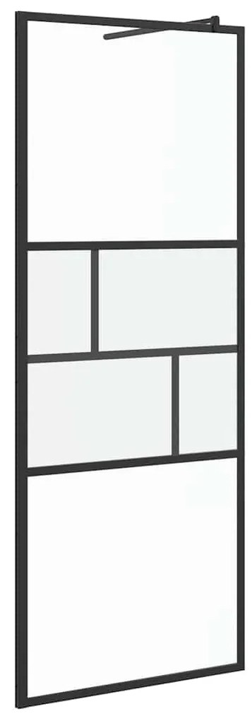 vidaXL Τοίχος Ντους Walk-in Μαύρο 80 x 195 x 0.5 εκ.