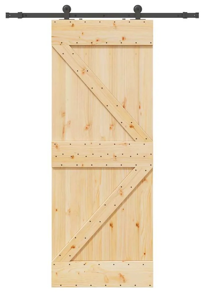 Συρόμενη Μεσόπορτα με Μηχανισμό 80 x 210 εκ. Μασίφ Ξύλο Πεύκου