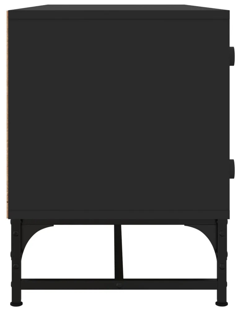 vidaXL Έπιπλο Τηλεόρασης Μαύρο 102x37x50 εκ. με Γυάλινες Πόρτες