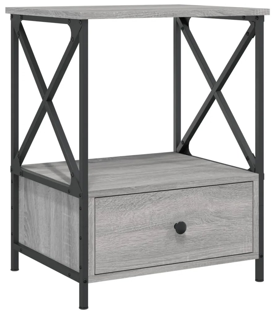 vidaXL Κομοδίνα 2 τεμ Γκρι Sonoma 50x41x65 εκ. από Επεξεργασμένο Ξύλο