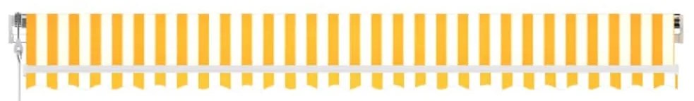 vidaXL Τέντα Αυτόματη με LED & Αισθ. Ανέμου Κίτρινο/Λευκό 500x300 εκ.