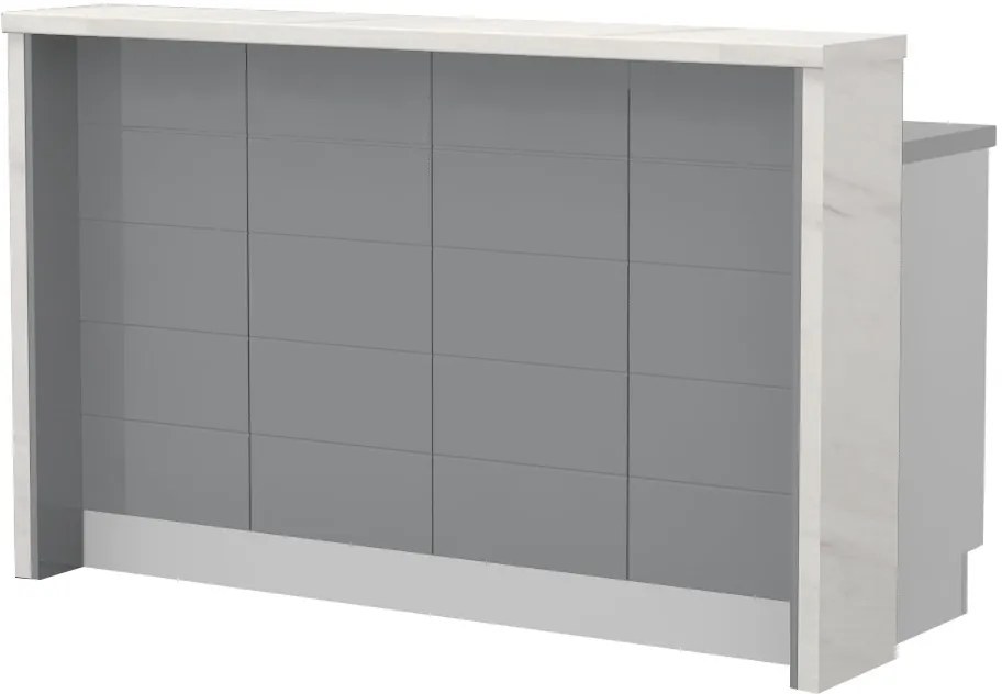 Πάγκος νησίδας Hudson-Μήκος: 160 εκ.-Γκρι-White Marble