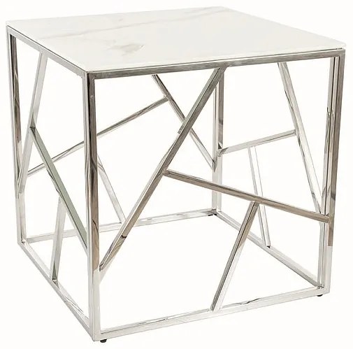 ŁAWA ESCADA B II BIAŁY EFEKT MARMURU/SREBRNY 55X55 DIOMMI-80-2711