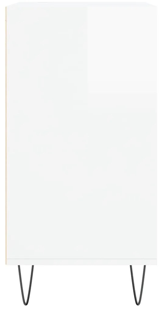 vidaXL Ραφιέρα Γυαλιστερή Λευκή 57 x 35 x 70 εκ. από Επεξεργ. Ξύλο