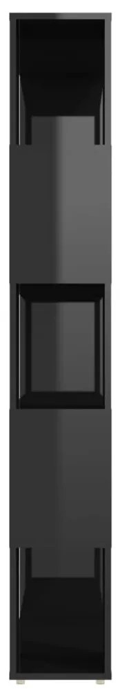 vidaXL Βιβλιοθήκη/Διαχωρ. Χώρου Γυαλ. Μαύρο 80x24x155 εκ. Επεξ. Ξύλο