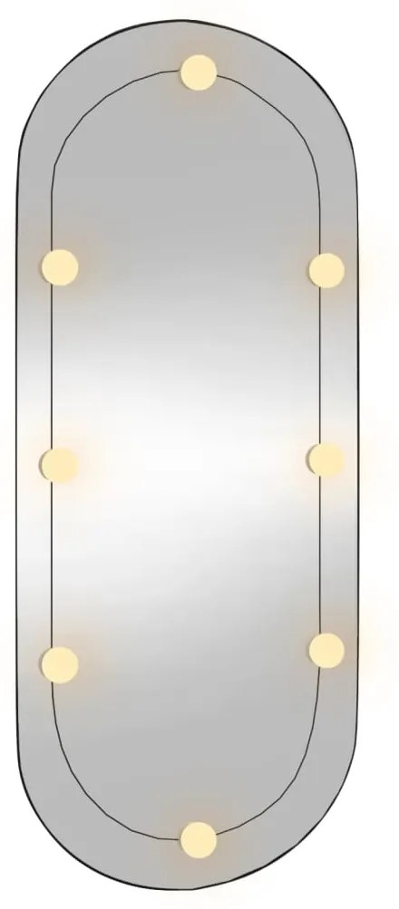 vidaXL Καθρέφτης Τοίχου Οβάλ με Φώτα LED 45x100 εκ. από Γυαλί