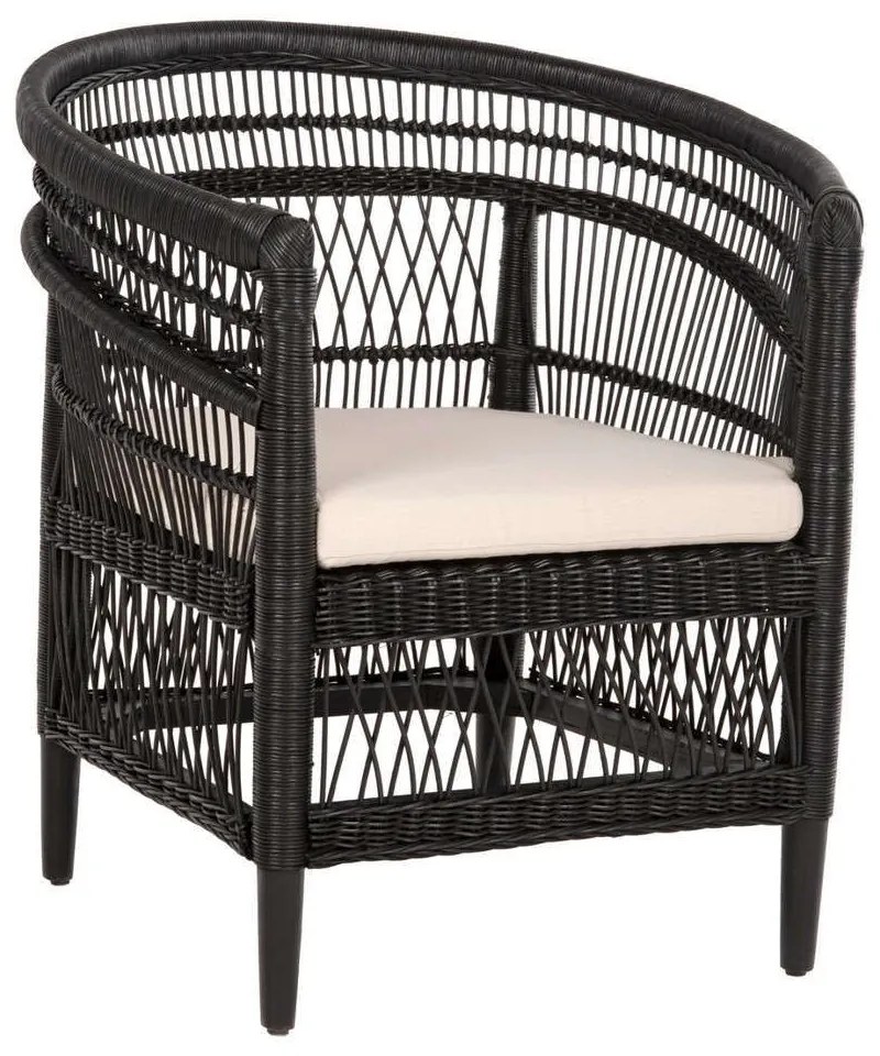 Πολυθρόνα Malawi HM9635.03 Με Μαξιλάρι 80x70x86cm Rattan Black