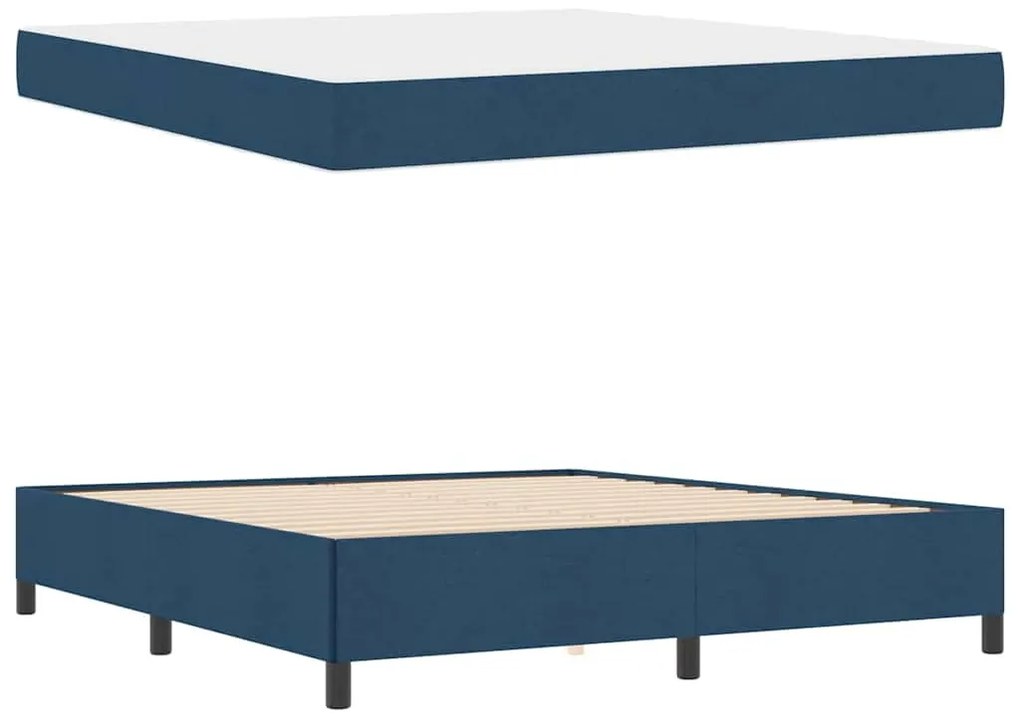 vidaXL Κρεβάτι με ελατήρια Μπλε και Μαύρο 180 x 200 cm