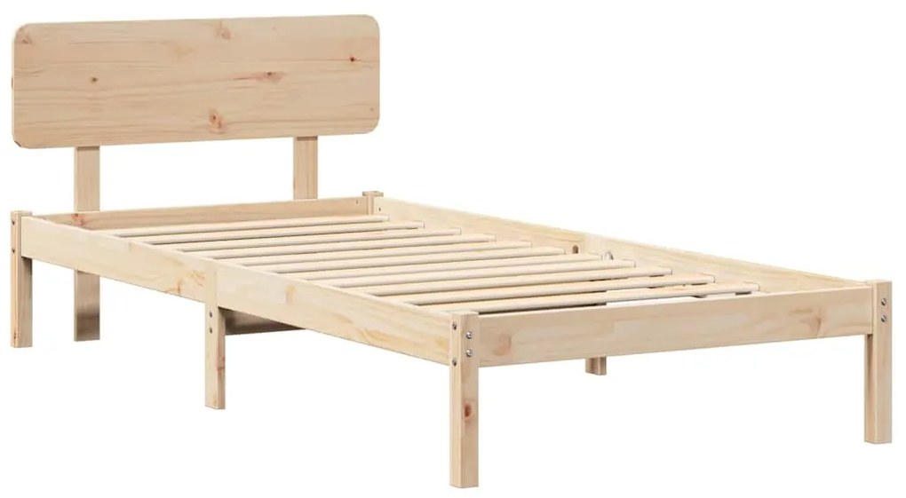 vidaXL Σκελετός Κρεβατιού Φυσικό 75 x 190 cm Στερεά ξυλεία πεύκου