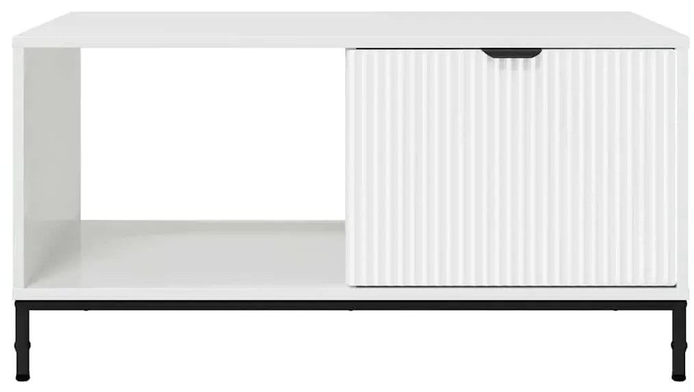 vidaXL Τραπεζάκι σαλονιού Γυαλιστερό λευκό 90 x 49 x 46 εκ.