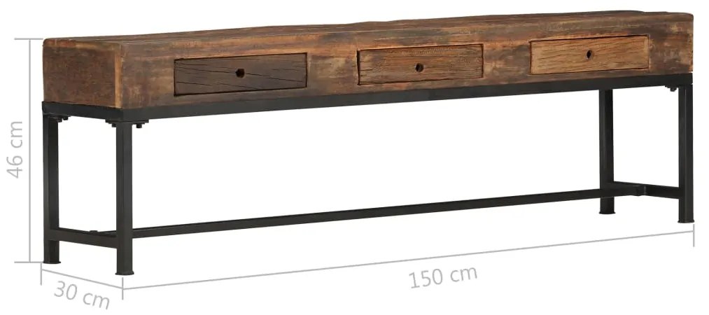 vidaXL Έπιπλο Τηλεόρασης 150 x 30 x 46 εκ. από Μασίφ Ανακυκλωμένο Ξύλο