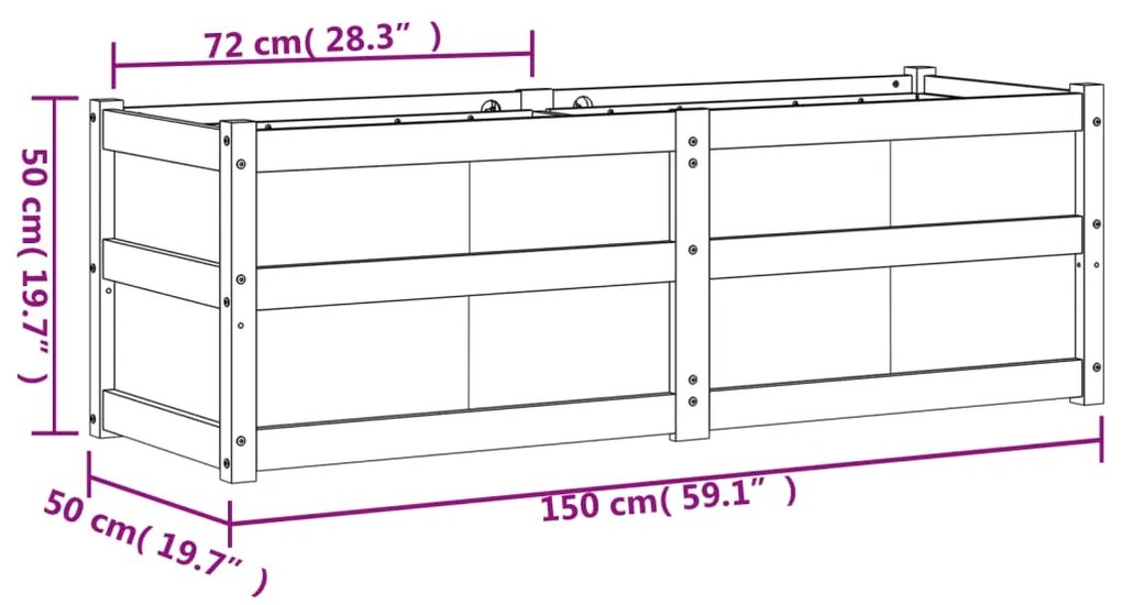 ΖΑΡΝΤΙΝΙΕΡΑ 150 X 50 X 50 ΕΚ. ΑΠΟ ΜΑΣΙΦ ΞΥΛΟ ΠΕΥΚΟΥ 837484