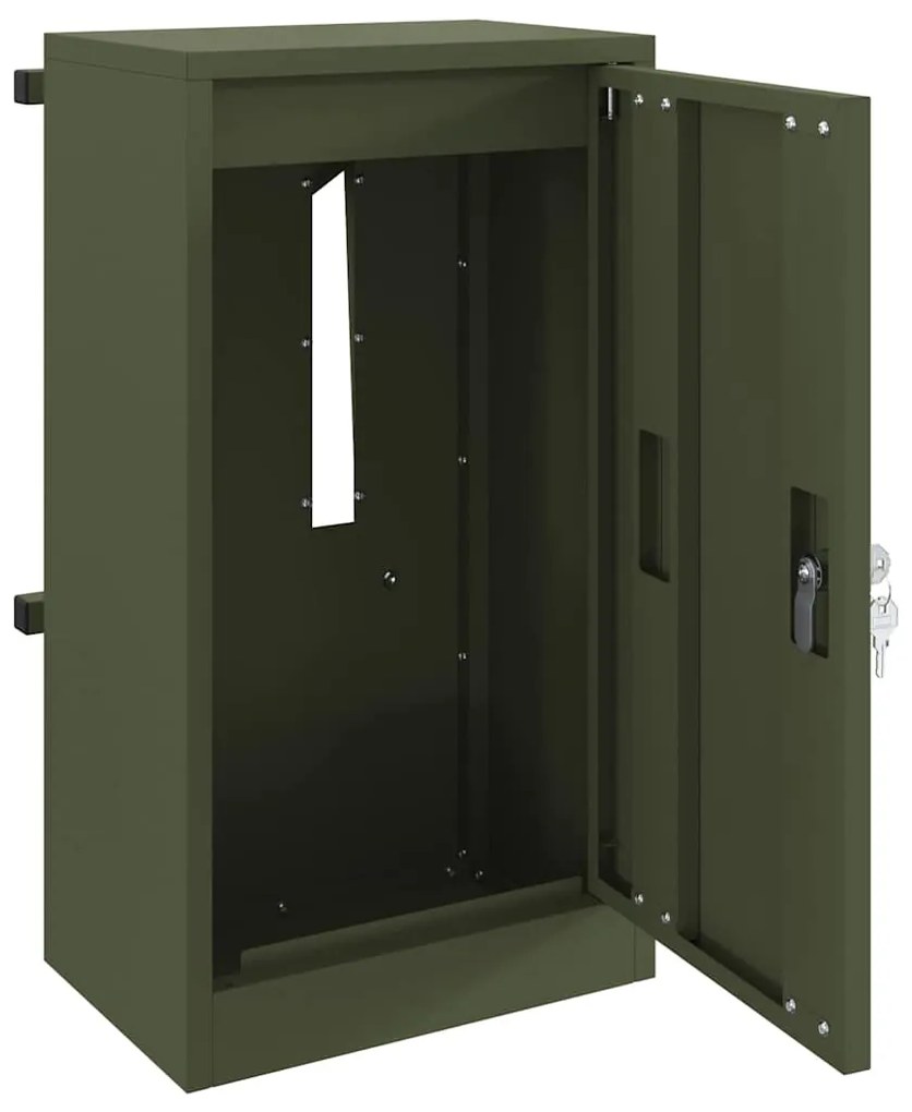 vidaXL γραμματοκιβώτιο Λαδί 30 x 23 x 55 εκ. Ατσάλι