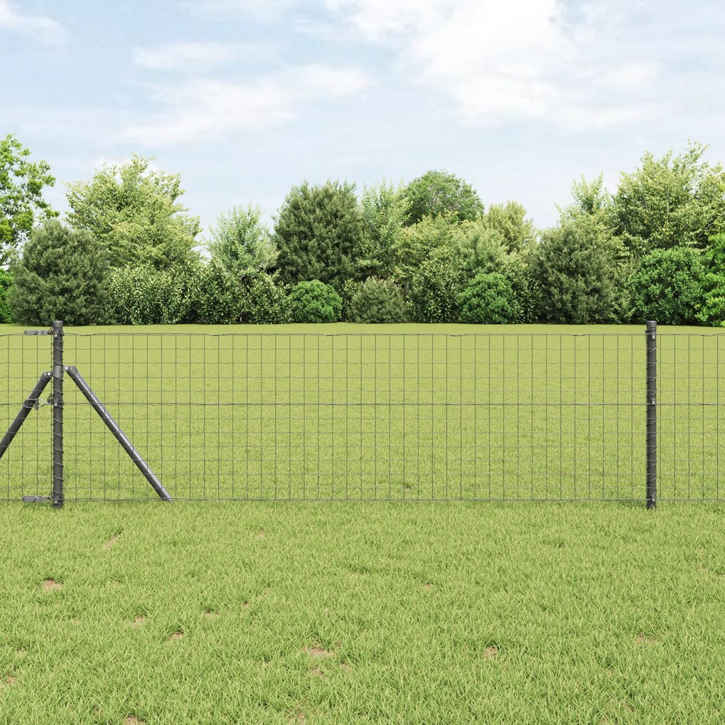 vidaXL Euro Fence με 13 Πόλους 0.6x50 μ Γαλβανισμένο Ατσάλι Γκρι