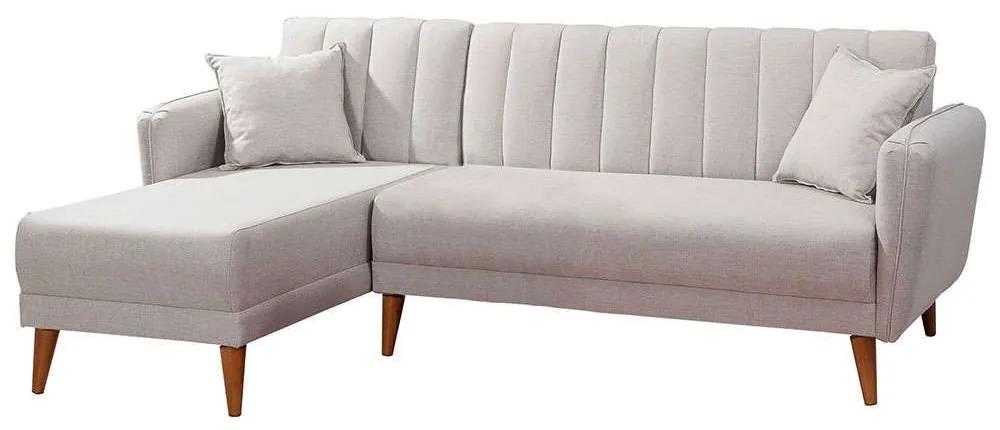 Καναπές - Κρεβάτι Γωνιακός (Αριστερή Γωνία) Aqua 867UNQ1401 225x150x85cm Cream