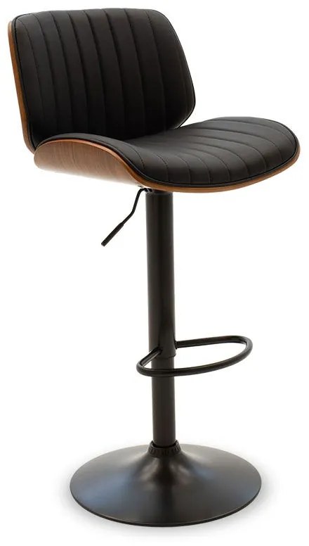 Σκαμπό Μπαρ Fern 106-000005 Black-Walnut Metal, Technoderma