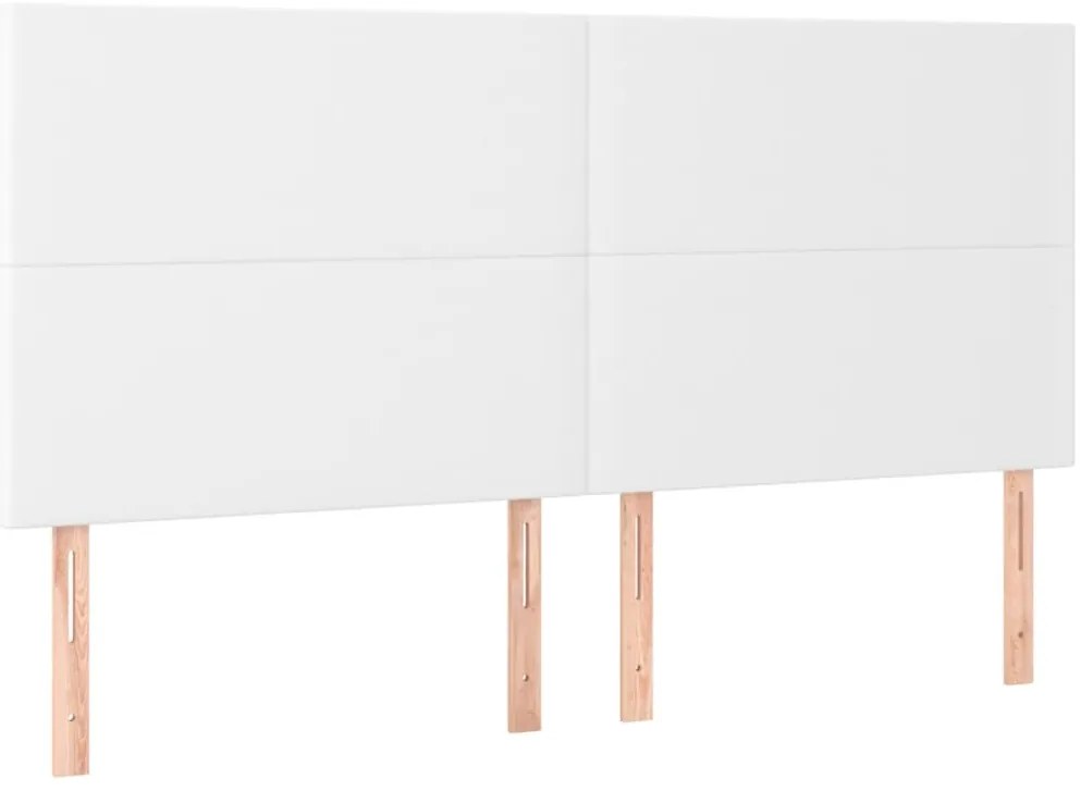 vidaXL Κρεβάτι Boxspring με Στρώμα Λευκό 200x200 εκ. Συνθετικό Δέρμα