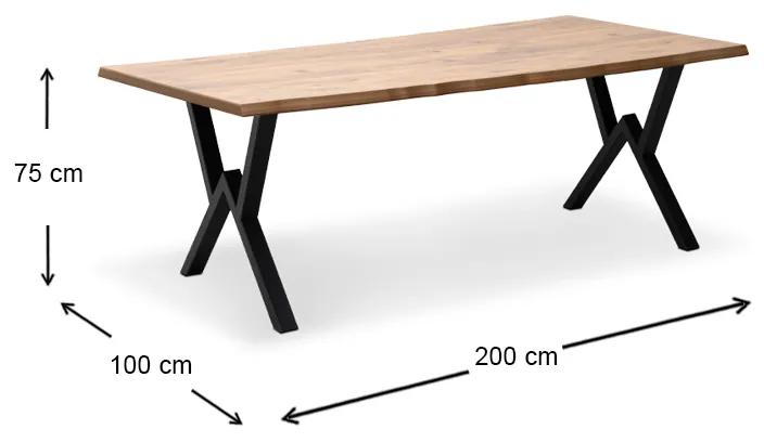 Τραπέζι Walter Megapap Mdf - μεταλλικό χρώμα ακακίας 200x100x75εκ.