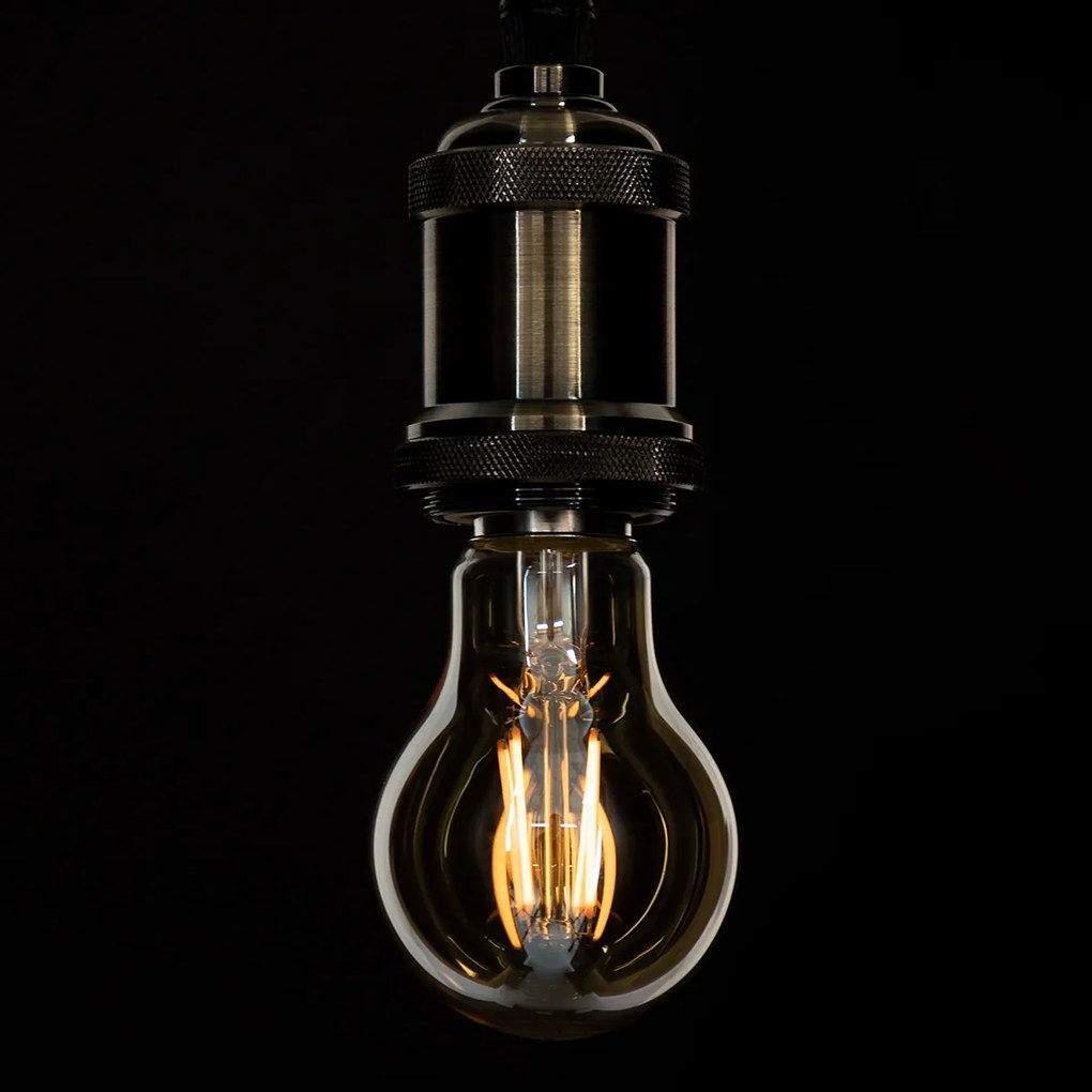 GloboStar 99036 LED Long Filament Bulb E27 A60 Globe 6W 550lm 360° AC 220-240V IP20 D6 x H10.5cm Ultra Θερμό Λευκό 2200K με Μελί Γυαλί - Dimmable - 3 Years Warranty