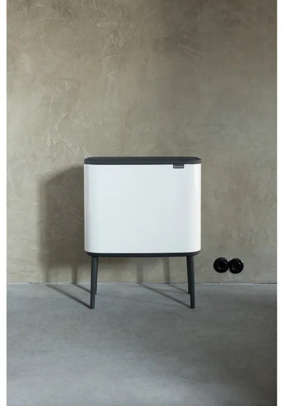 Κάδος Brabantia Bo Touch 651110, 11+23 L, Ομαλό και αθόρυβο άνοιγμα, Μεγάλο άνοιγμα, Λευκό