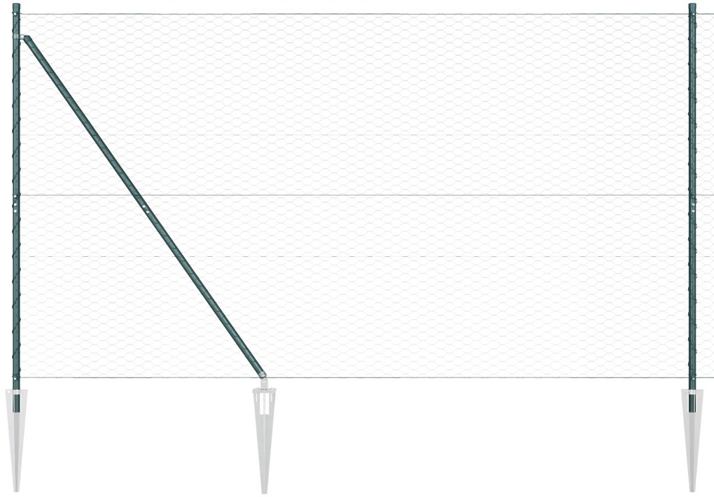 vidaXL Εξάγωνη Περίφραξη Πράσινη 1.5x50 m Χάλυβας