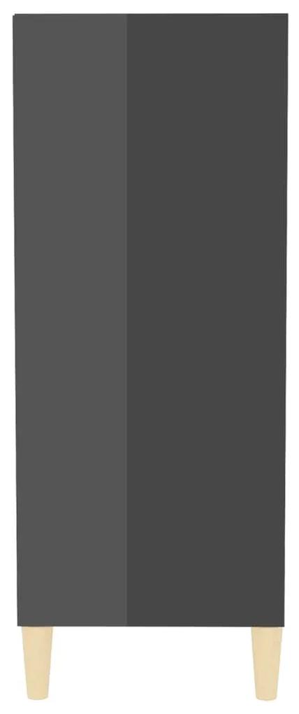 Ραφιέρα Γυαλιστερή Γκρι 57 x 35 x 90 εκ. από Μοριοσανίδα - Γκρι