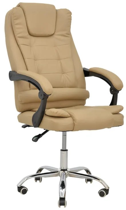 Καρέκλα γραφείου διευθυντή Toronsi pakoworld μπεζ pu 60x68x128εκ