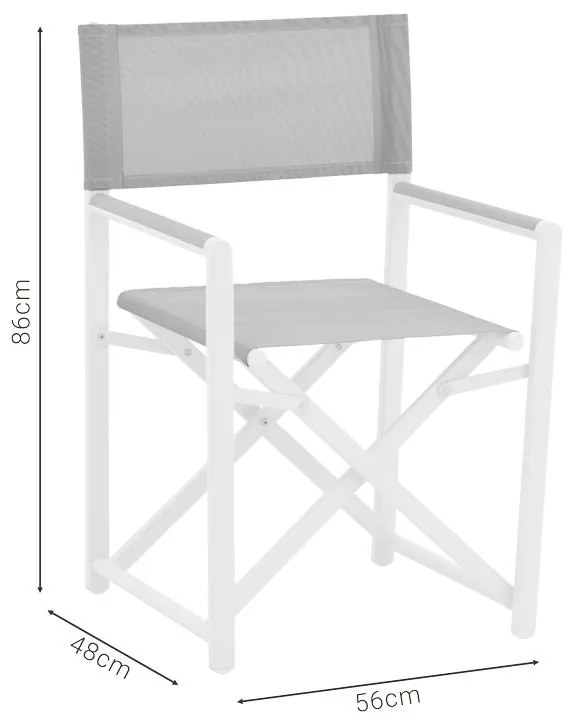 Καρέκλα - Πολυθρόνα σκηνοθέτη Mabu λευκό αλουμίνιο 56x48x86 εκ. 56x48x86 εκ.