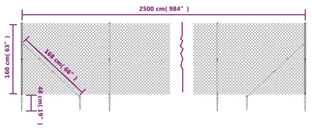 Συρματόπλεγμα Περίφραξης Πράσινο 1,6 x 25 μ. με Καρφωτές Βάσεις - Πράσινο